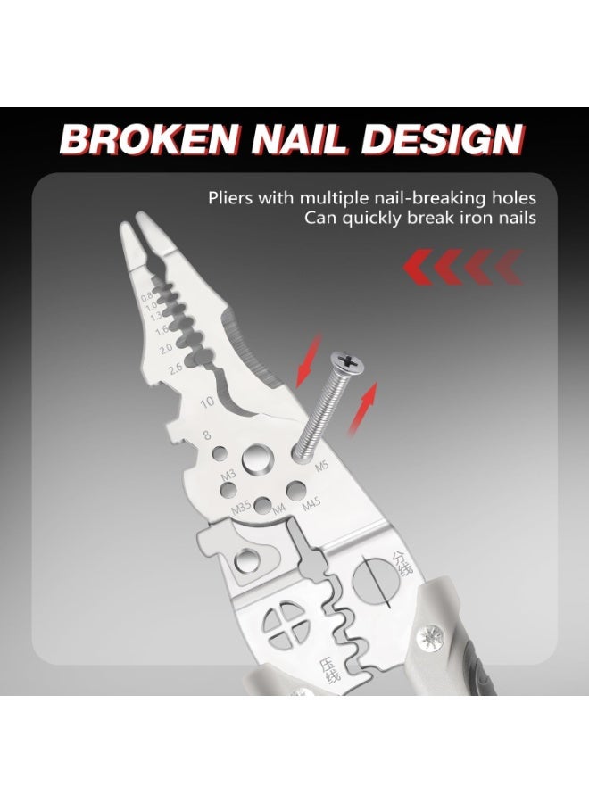 Relex Multifunctional Wire Stripper Crimper Cable Cutter Pliers, Professional Electrical Wire Stripping Tool, Wire Strippers and Crimping Tool for Stripping, Cutting and Crimping - Image 5