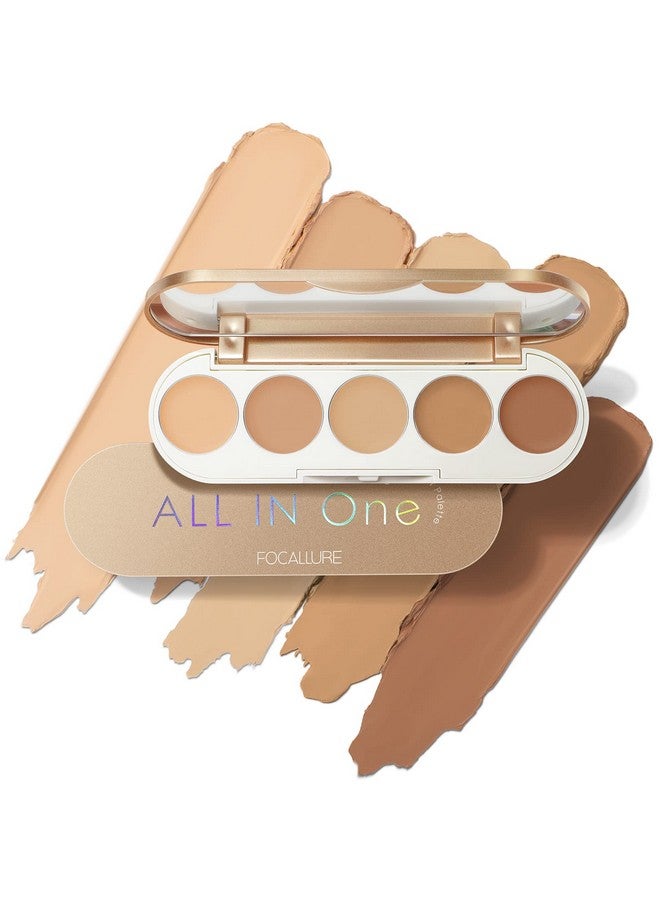 Goldenage 5 In 1 Multi Uses Concealer Palette 5 Colors Correcting Conceal Palette Camouflage Contour Palettes For Dark Circles Face Contouring Highlighter Pallet Ne02 Medium Deep