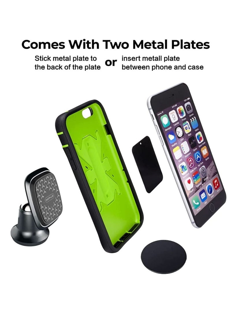 Digitplus DIGIT PLUS Car phone holder magnet dashboard phone car holder magnetic mount strong suction 360 degree rotation 2 magnetic plates with very strong marantic power compatible with iPhone Samsung Huawei  - Image 4