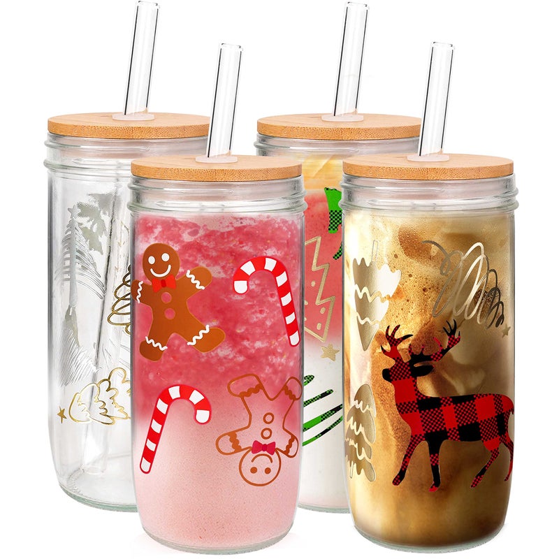 Anotion Christmas Cups - Colored Mugs with Lid and Straw, Unique Teachers & White Elephant Gifts for Adults - Image 1