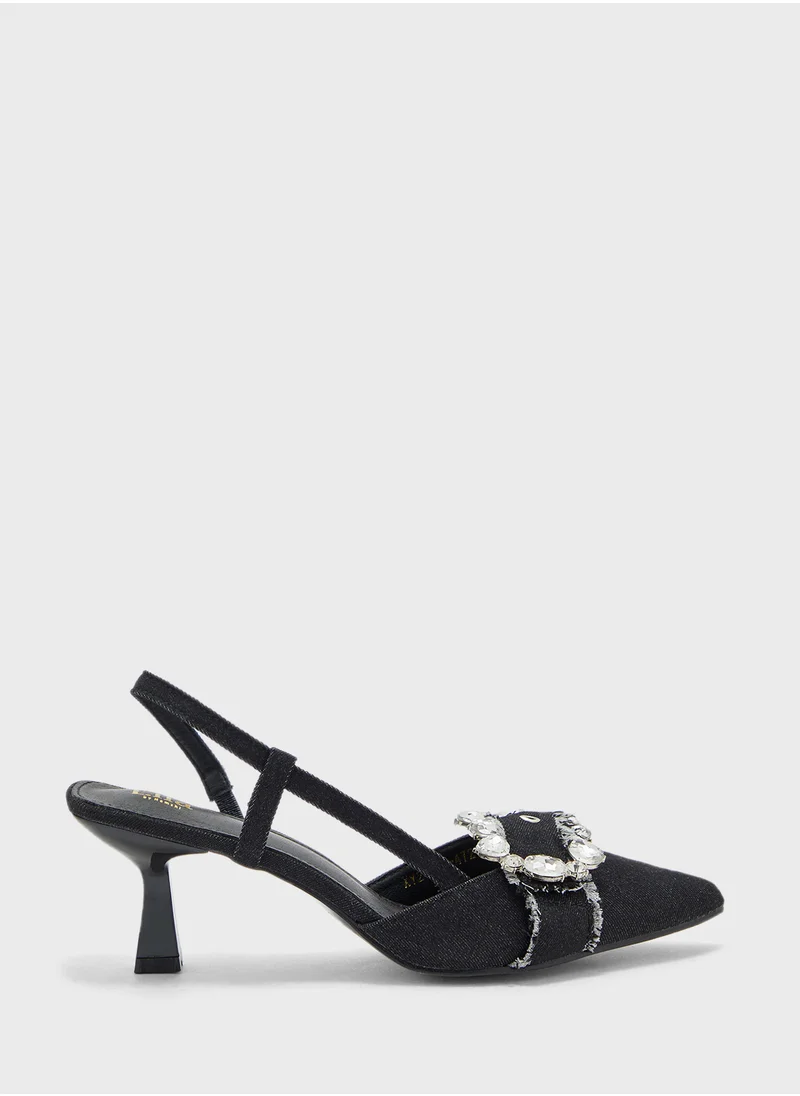 ELLA Embellish Buckle Sling Back Pump