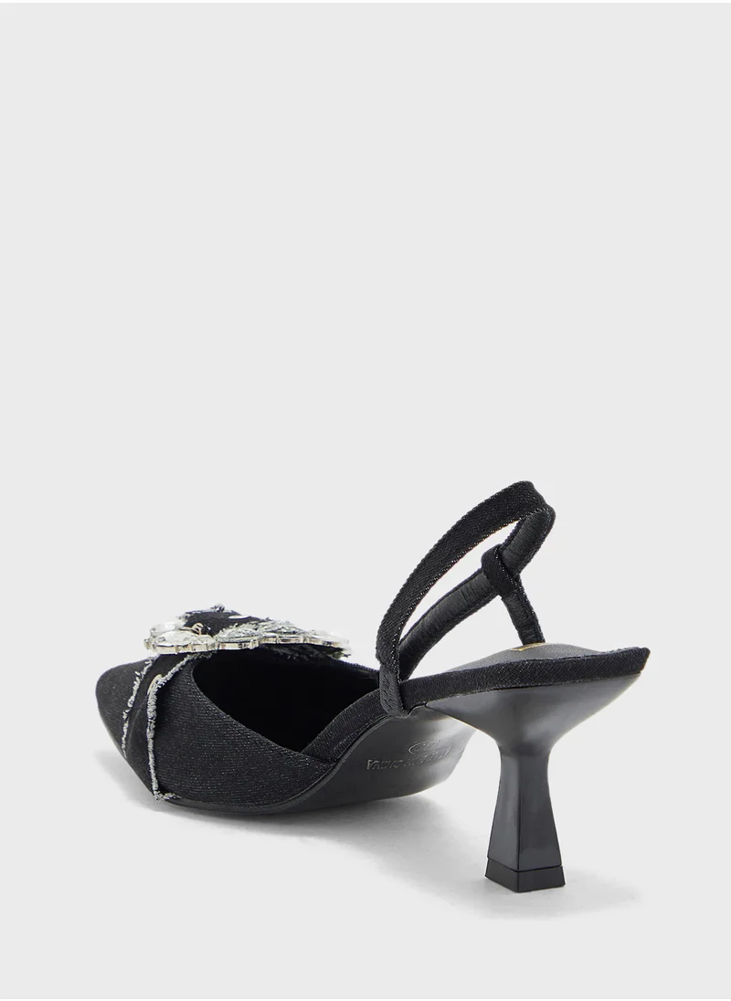 ELLA Embellish Buckle Sling Back Pump