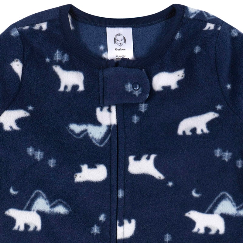 Gerber Baby Unisex Fleece Wearable Blanket, Polar Bears, 0-6 Months - Image 3