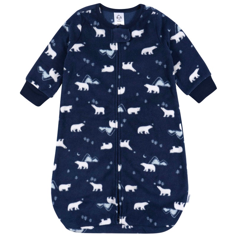 Gerber Baby Unisex Fleece Wearable Blanket, Polar Bears, 0-6 Months - Image 1