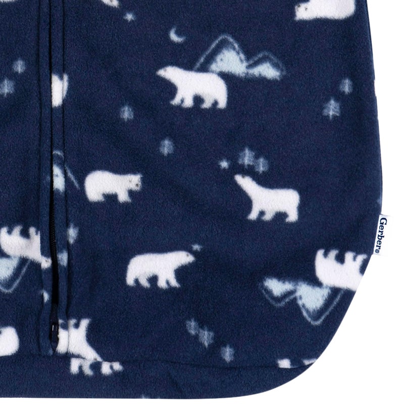 Gerber Baby Unisex Fleece Wearable Blanket, Polar Bears, 0-6 Months - Image 4