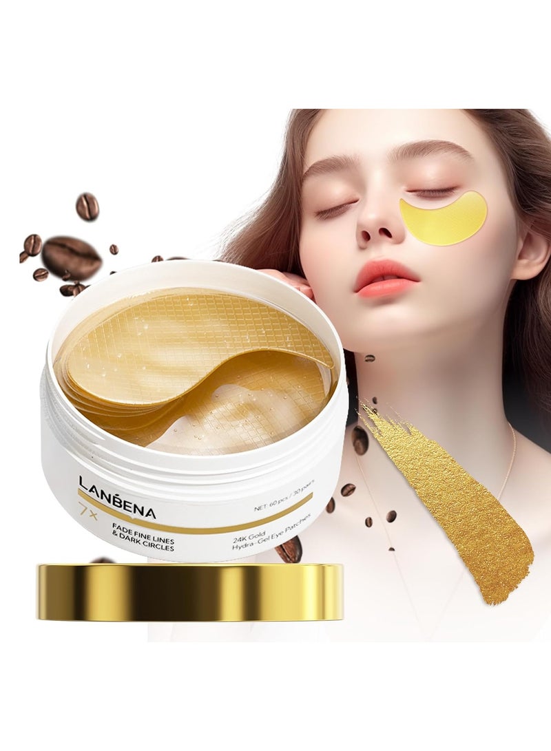 LANBENA Lanbena 24K Gold Hydra-Gel Eye Patches 60Pcs/30Pairs  - Image 2