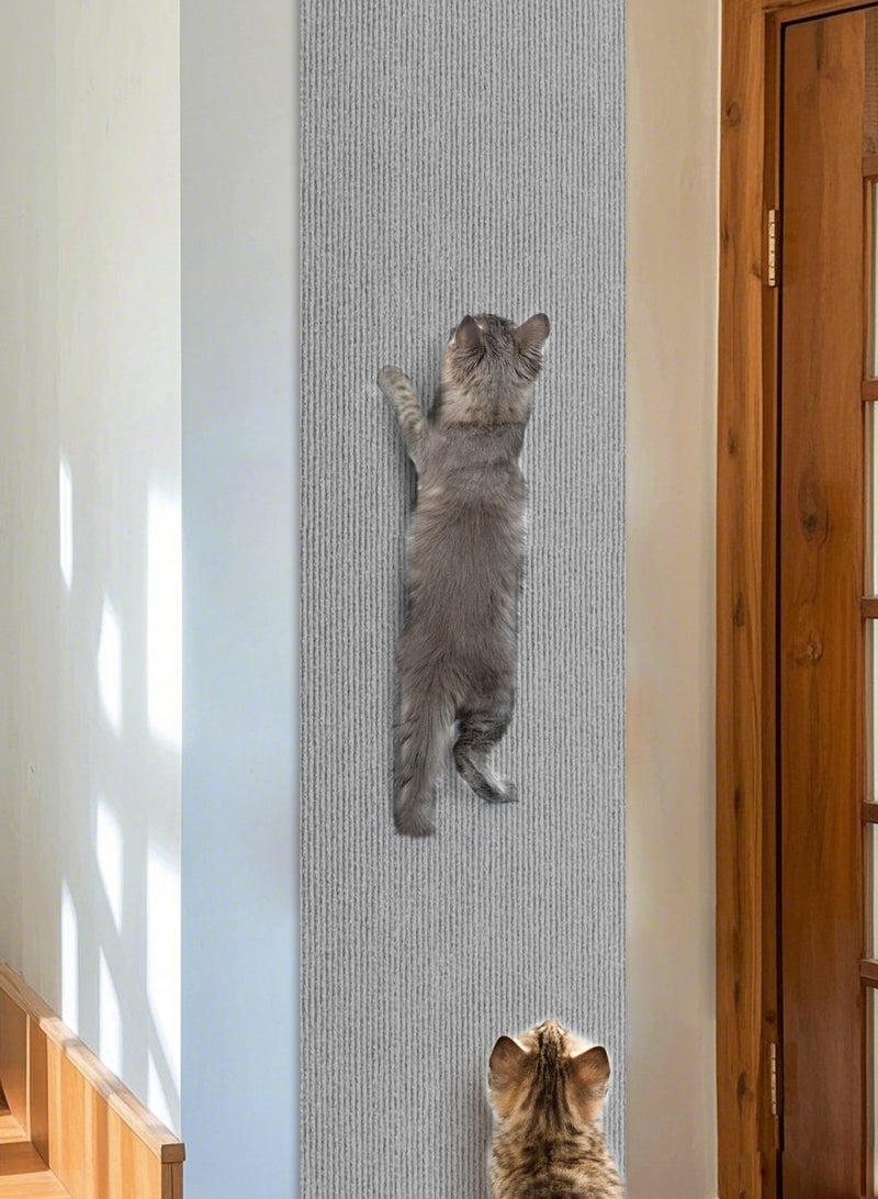 أوربازار واقي أثاث ضد خدش القطط، سجادة ذاتية اللصق قابلة للقص، سجادة خدش للقطط يمكنك صنعها بنفسك لتغطية برج القطط وحامي الأريكة من مخالب القطط (118 × 15.8 بوصة رمادي فاتح) - Image 5