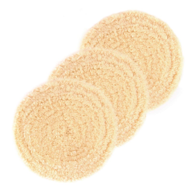 Makitoyo 3PCS Wool Buffing Pad Kit 8 Inch 8 200mm 100 Natural Wool Hook and Loop Grip Polishing Pad for Car Polishing Buffing and Cutting for Automotive Marine and Epoxies