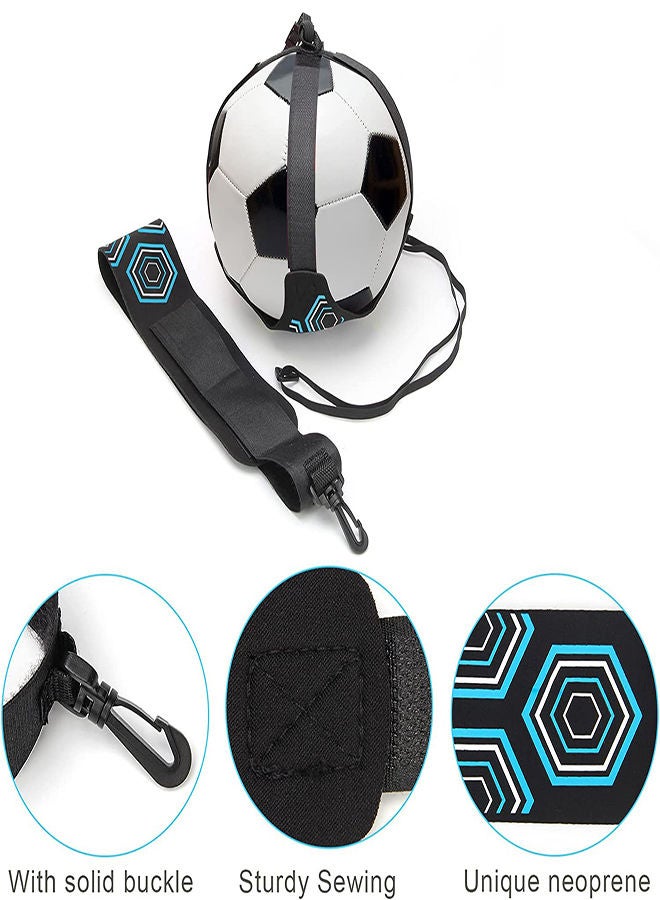 SYOSI Football Kick Trainer Hands-Free Solo Practice Adjustable Soccer Training Waist Belt Soccer Training Aid for Kids Adults Football Training Equipment Universal Fits Size 345 Footballs  - Image 1