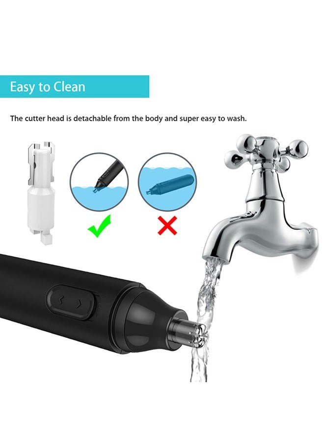 Qisebin Upgraded Nose and Ear Hair Trimmer, Professional Painless Nose Hair Remover for Men and Women, Electric High-speed Rotating Waterproof Stainless Steel Nose Hair Trimmer,Black - Image 2