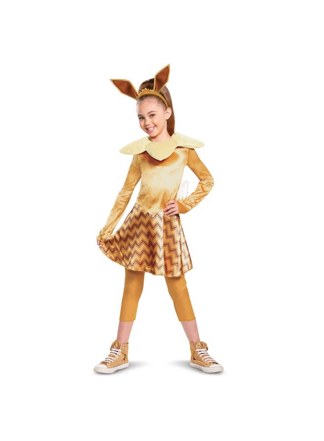 Disguise Pokemon Eevee Costume for Kids, Girls Deluxe Character Outfit, Child Size Small (4-6x), Brown - Image 1