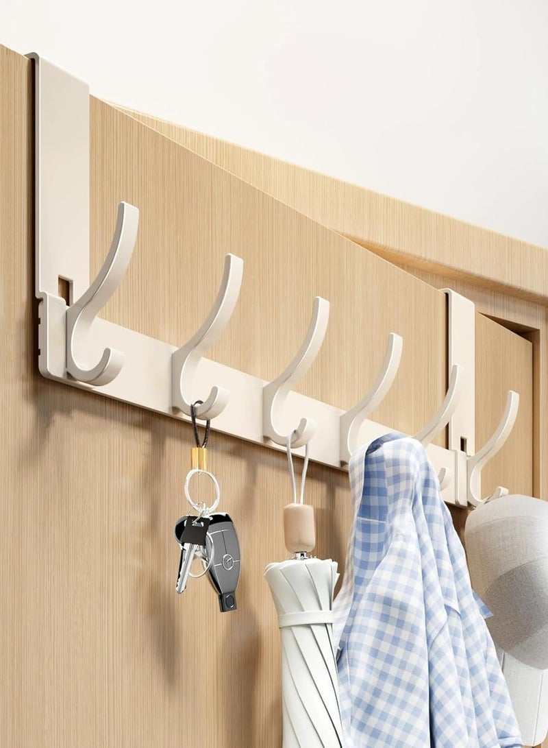 HOMESTAR Over The Door Hooks, 12-Hook Door Hanger Organizer for Bathroom & Bedroom, Heavy Duty Over Door Towel Rack, Coat Hat Bag Hanger with Rust-Resistant Hooks, Space-Saving Home Storage Solution - Image 1