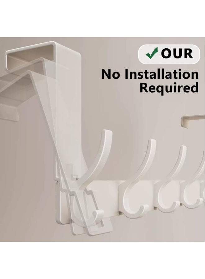 HOMESTAR Over The Door Hooks, 12-Hook Door Hanger Organizer for Bathroom & Bedroom, Heavy Duty Over Door Towel Rack, Coat Hat Bag Hanger with Rust-Resistant Hooks, Space-Saving Home Storage Solution - Image 2