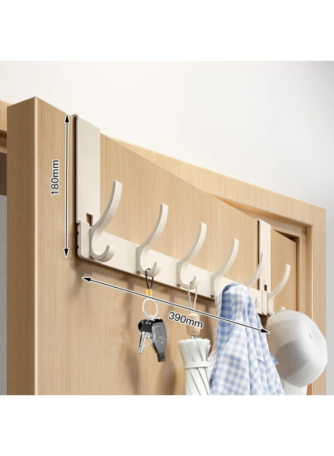 HOMESTAR Over The Door Hooks, 12-Hook Door Hanger Organizer for Bathroom & Bedroom, Heavy Duty Over Door Towel Rack, Coat Hat Bag Hanger with Rust-Resistant Hooks, Space-Saving Home Storage Solution - Image 3