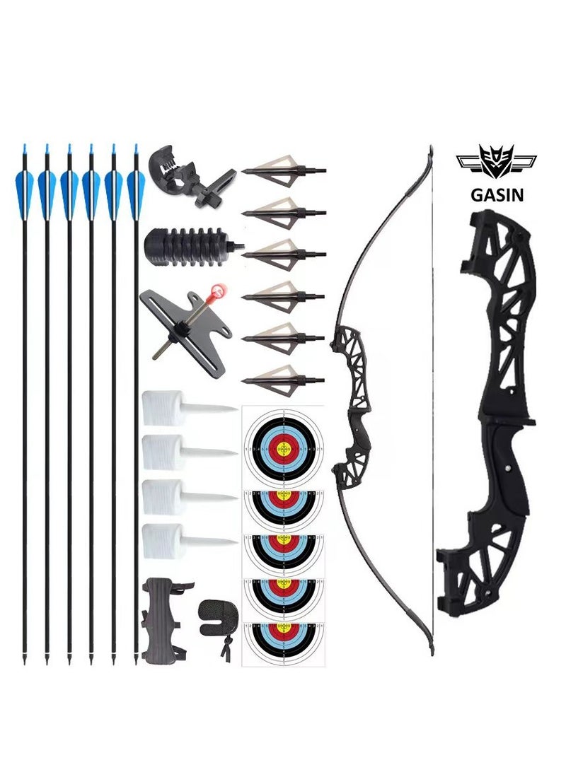 Gasin Premium 40lb Recurve Bow Set for Adults with Complete Accessories & Free Pack of Arrow Fletchings - Image 1