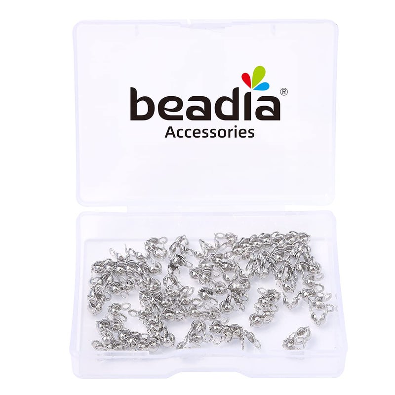BEADIA Platinum Plated End Caps Non Tarnish 3x6mm 200pcs for Jewelry Making Findings - Image 4