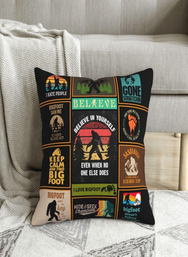 ZUMBULKJ Bigfoot Gifts for Men, Big Foot Sasquatch Gifts for Men, Sasquatch Gifts, Bigfoot Sasquatch Gifts for Kids, Adults, Funny Big Foot Gift for Women Throw Pillow Cover 18"X 18" - Image 2