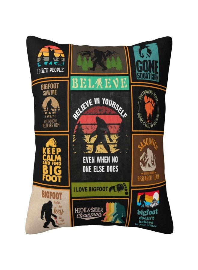 ZUMBULKJ Bigfoot Gifts for Men, Big Foot Sasquatch Gifts for Men, Sasquatch Gifts, Bigfoot Sasquatch Gifts for Kids, Adults, Funny Big Foot Gift for Women Throw Pillow Cover 18"X 18" - Image 1