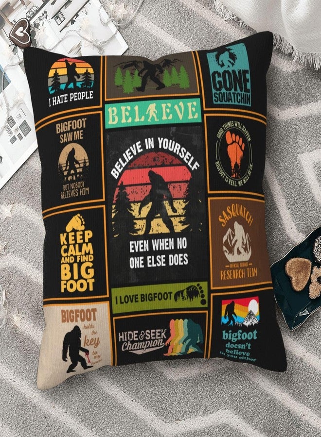 ZUMBULKJ Bigfoot Gifts for Men, Big Foot Sasquatch Gifts for Men, Sasquatch Gifts, Bigfoot Sasquatch Gifts for Kids, Adults, Funny Big Foot Gift for Women Throw Pillow Cover 18"X 18" - Image 3