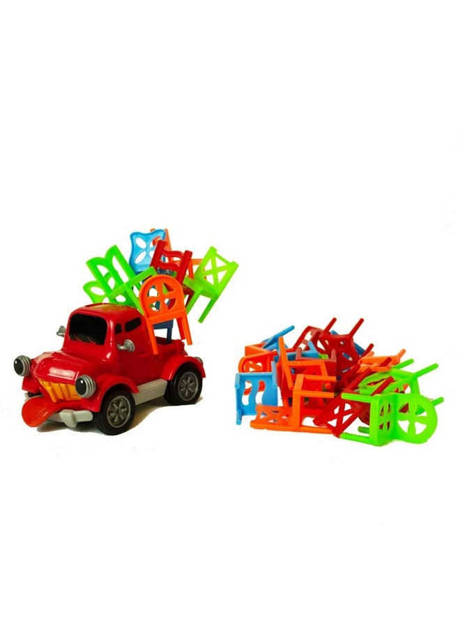 Fotorama Pickup Pete ; The Ultimate Chair Stacking Game Perfect For Remote Family Home Entertainment Stack Colorful Chairs On Pete The Motorized Pickup Truck  - Image 4