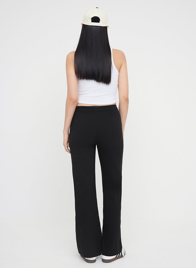 trendyol Black Fitted Lycra Flexible Wide Leg/Wide Leg Pants - Image 4