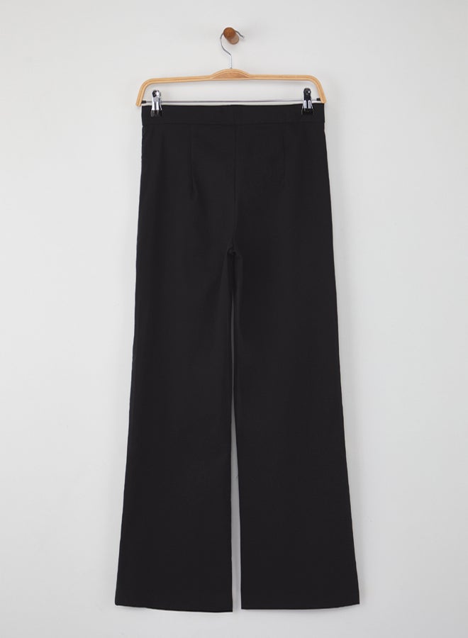 trendyol Black Fitted Lycra Flexible Wide Leg/Wide Leg Pants - Image 5