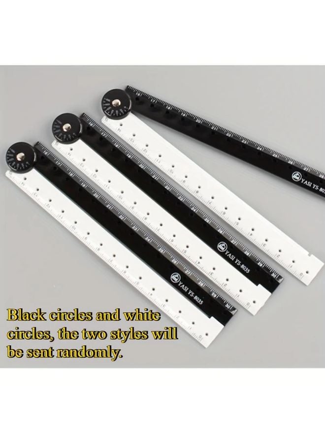 3pcs Black And White Foldable Ruler Stackable Design Precision Markings Student School Supplies - Image 1