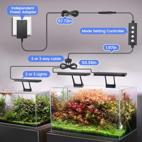 hygger Clip On Aquarium LED Light with MultiChannel Controller Fish Tank Light 247 Lighting SunriseDaylightMoonlight and DIY Mode Adjustable TimerBrightness Light 7 Colors for Freshwater 3 - Image 3