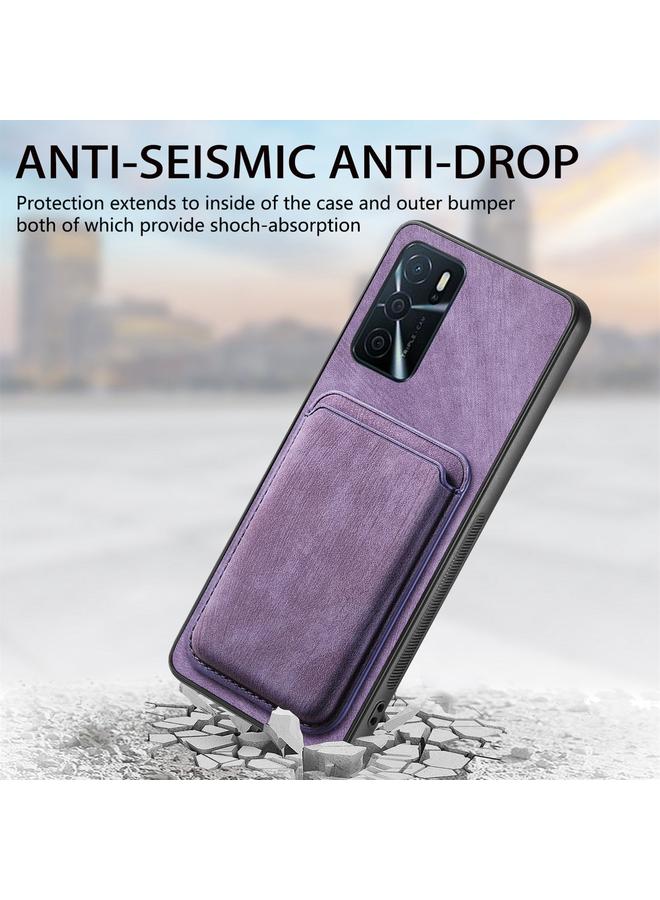 اس-توب جراب هاتف مغناطيسي مع حقيبة بطاقات جلدية عتيقة لهاتف OPPO A9 2020 / A5 2020 - Image 5