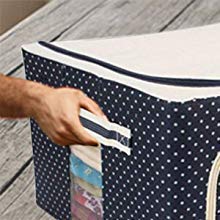 MÇS Milindi Sales Double Opening Zipped Storage Organiser Bag with Window Folding Bag Under Bed Closet Wardrobe BoxMuticolorDesigns 66 LTR 1 Piece - Image 3