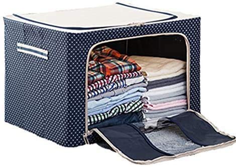 MÇS Milindi Sales Double Opening Zipped Storage Organiser Bag with Window Folding Bag Under Bed Closet Wardrobe BoxMuticolorDesigns 66 LTR 1 Piece - Image 2