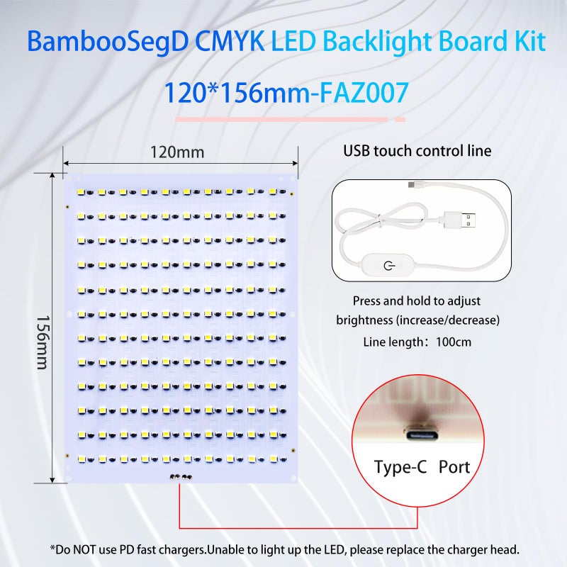 BambooSegD 1PCS CMYK LED Backlight Board Kit FAZ007 for Bambu Lab Makerworld Accessoriesï¼Œ3D Printer Light DIY Hardware Model Spare Parts 5V Type-c Powered - Image 2