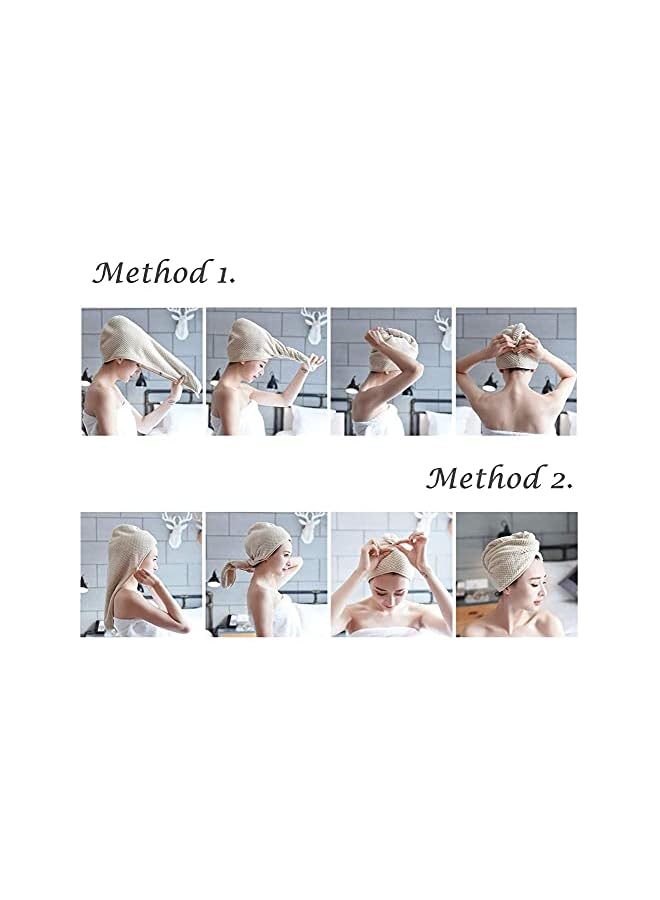 Zaboon Pack Microfiber Hair Towel Wrap, Quick Dry Twist Turban, Magic Super Absorbent Drying Hair Caps For Women - Image 3