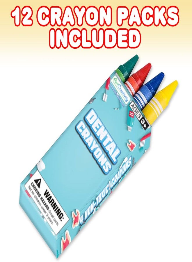 ArtCreativity Dental Coloring Book Kit for Kids - Includes 12 Mini Coloring Books and 12 Boxes of 4 Crayons Each - Fun Birthday Party Favors, Party Supplies, Great Gift Idea for Boys & Girls. - Image 3
