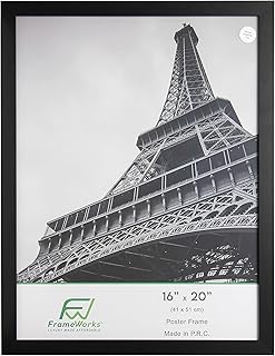 FrameWorks 2-Pack Black Back-Loading Wooden Poster Frame with Classic Edges, 16 inchx20 inch - Image 1