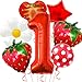 Corabsar Strawberry Balloons 1th Birthday Decorations for Girl 40 Inch Red 1 Balloons Strawberry Balloon for berry first birthday decor and Strawberry Party Decorations - Image 3