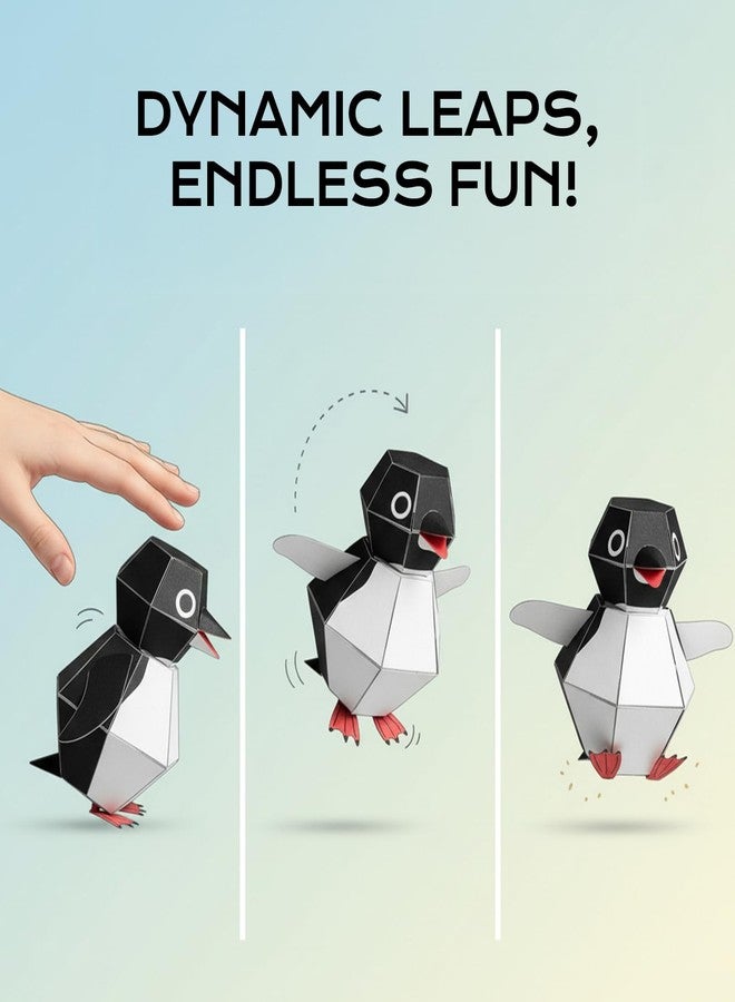 Ruirgo 2Pack Bouncing Buddy Penguin Craft Kit,3D Cute DIY Origami Jumping Penguin,Fun Creative Handmade Origami,Intellectual Interactive Gift - Image 3