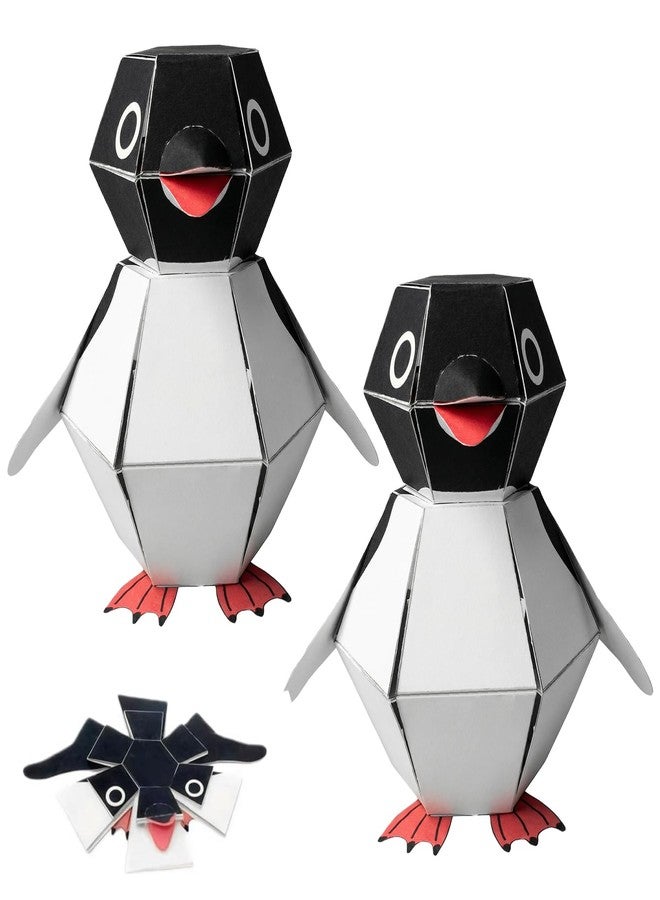 Ruirgo 2Pack Bouncing Buddy Penguin Craft Kit,3D Cute DIY Origami Jumping Penguin,Fun Creative Handmade Origami,Intellectual Interactive Gift - Image 1
