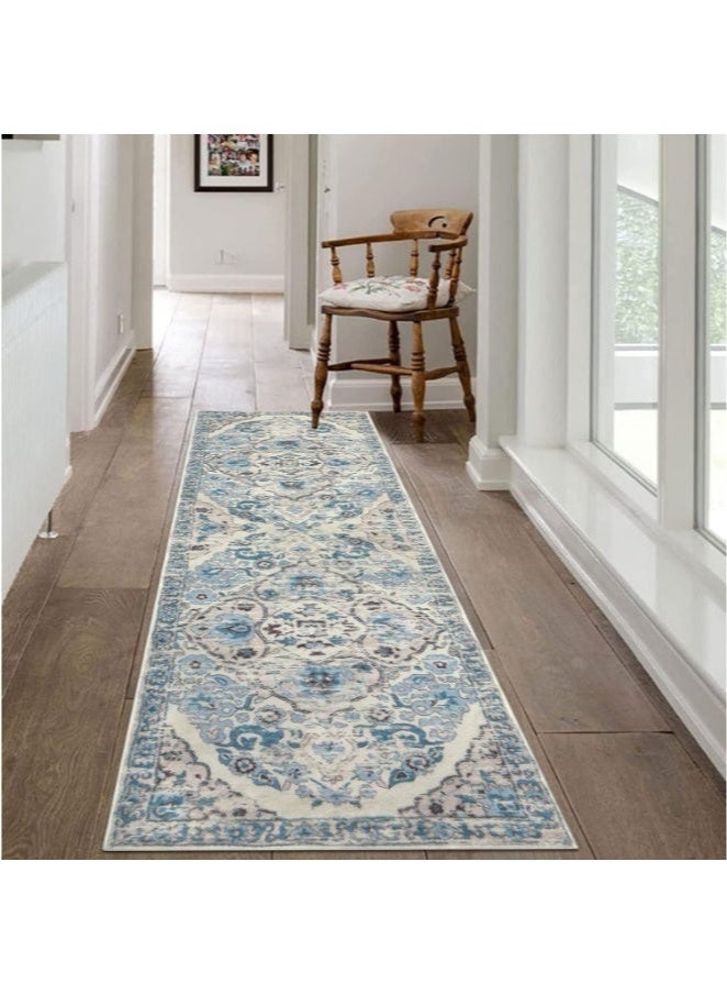Bohemian Vintage Rug|Non-Slip Hallway & Living Room Carpet | Anti-Wear Bedside Rug with Stain-Resistant Polyester | Easy Clean Home Decor Floor Mat - Image 3