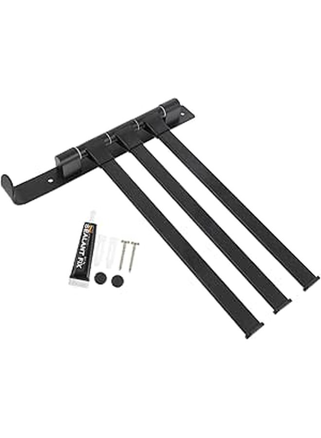 Black Aluminum Swivel Towel Rack Wall Mount Holder for Bathroom Towels Robes Clothes - Image 1