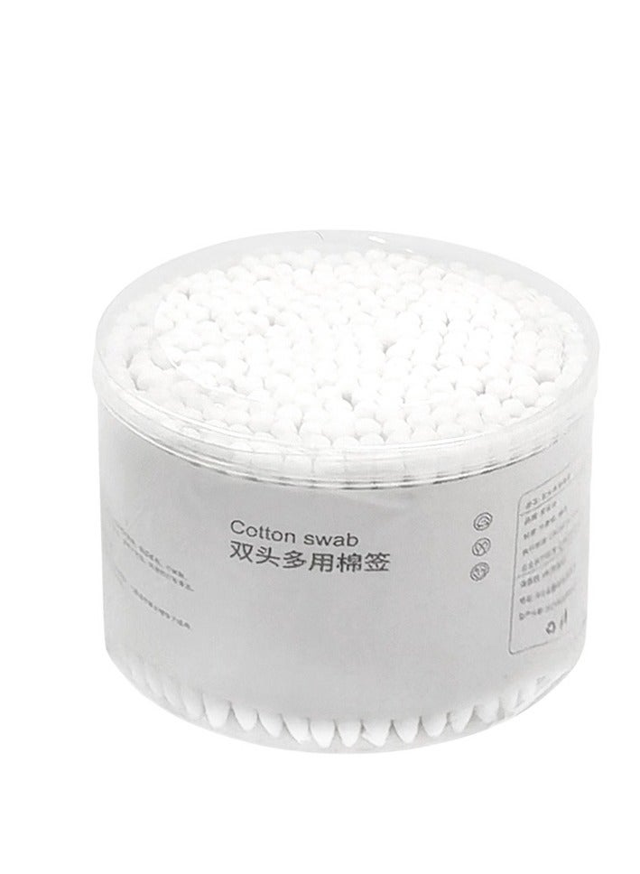 400 -Pieces Round and Pointed Double End Cotton Swabs Paper Sticks Biodegradable Hypoallergenic Cleansing Care Beauty Makeup Tools (White) - Image 1