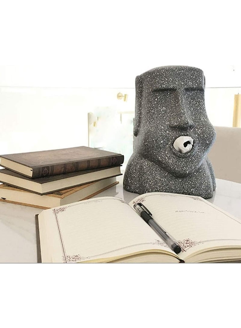 Creative Easter Island Statue Tissue Box Holder Resin Stone Portrait Napkin Dispenser Novelty Paper Towel Cover for Home Hotel Cafe Kitchen Decor - Image 4