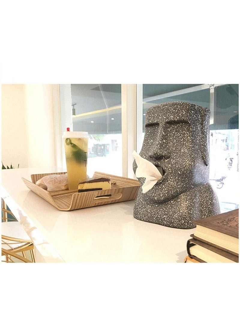 Creative Easter Island Statue Tissue Box Holder Resin Stone Portrait Napkin Dispenser Novelty Paper Towel Cover for Home Hotel Cafe Kitchen Decor - Image 5