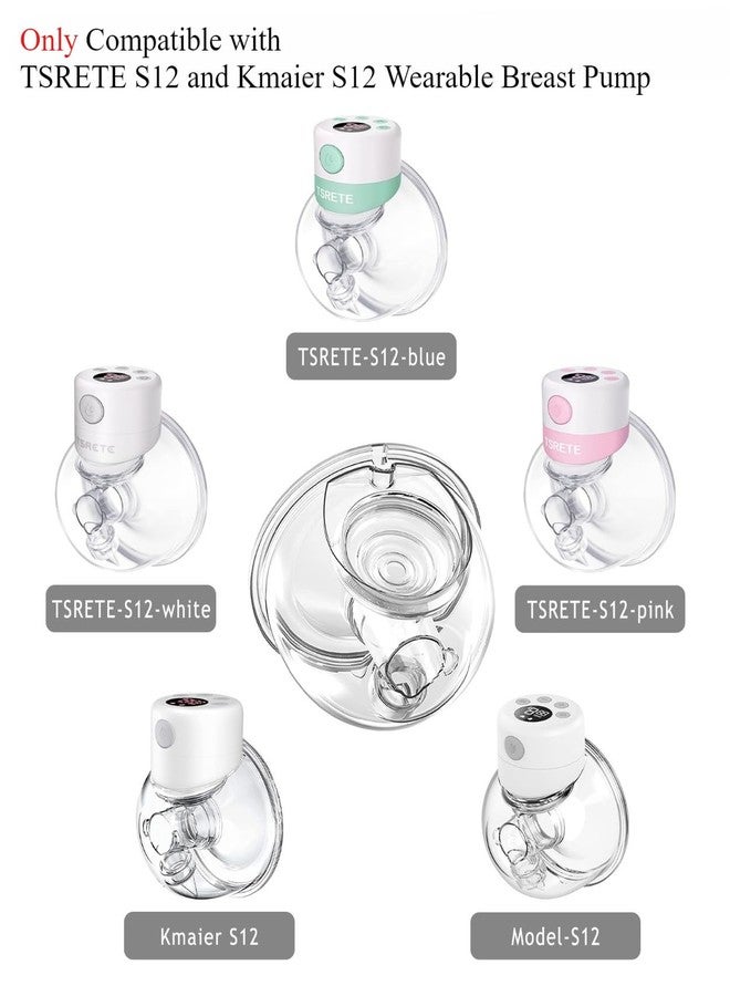 قطع غيار لمضخات الثدي القابلة للارتداء، ملحقات أكواب تجميع الحليب، متوافقة مع Momcozy TSRETE S12 S9 Kmaier S12، تشمل صمامًا على شكل منقار البط، شفة 24 مم، غشاء سيليكون، وصلة - Image 2
