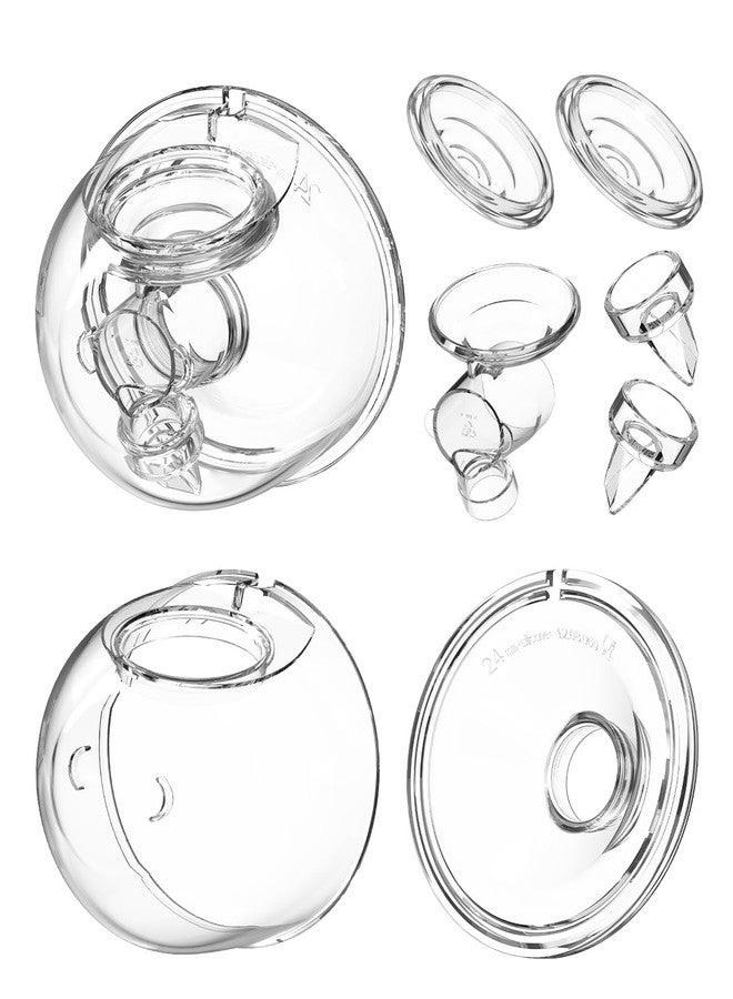 قطع غيار لمضخات الثدي القابلة للارتداء، ملحقات أكواب تجميع الحليب، متوافقة مع Momcozy TSRETE S12 S9 Kmaier S12، تشمل صمامًا على شكل منقار البط، شفة 24 مم، غشاء سيليكون، وصلة - Image 1