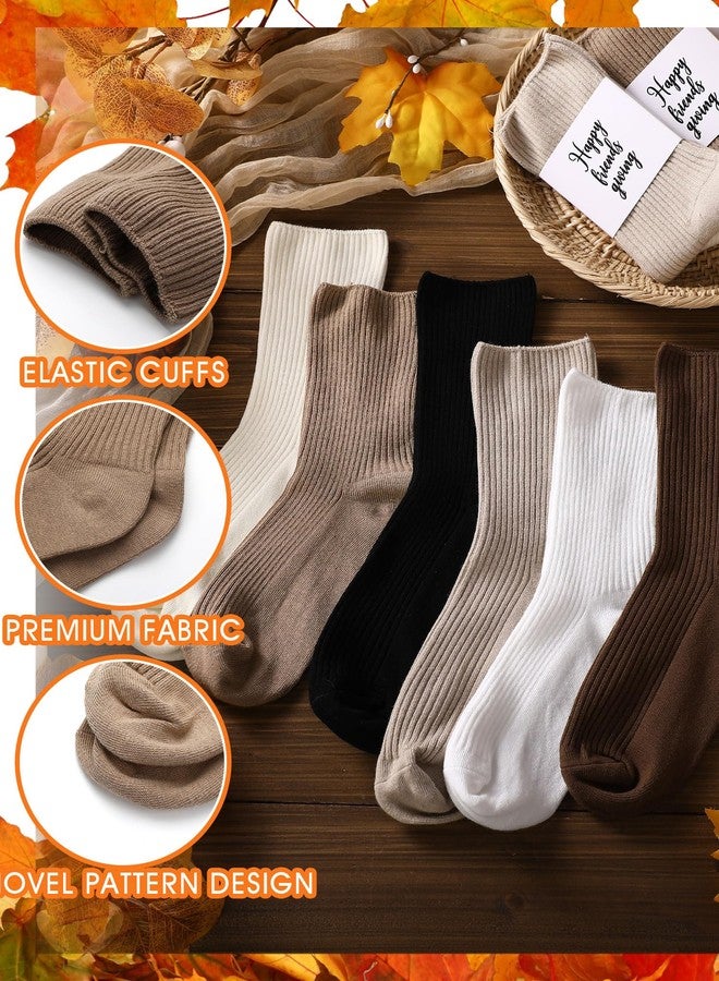جيسيري مجموعة جيسيري المكونة من 12 زوجًا من جوارب عيد الشكر النسائية، جوارب قطنية فضفاضة، هدية مثالية للأصدقاء في عيد الشكر، ملابس وأحذية، لون محايد - Image 2