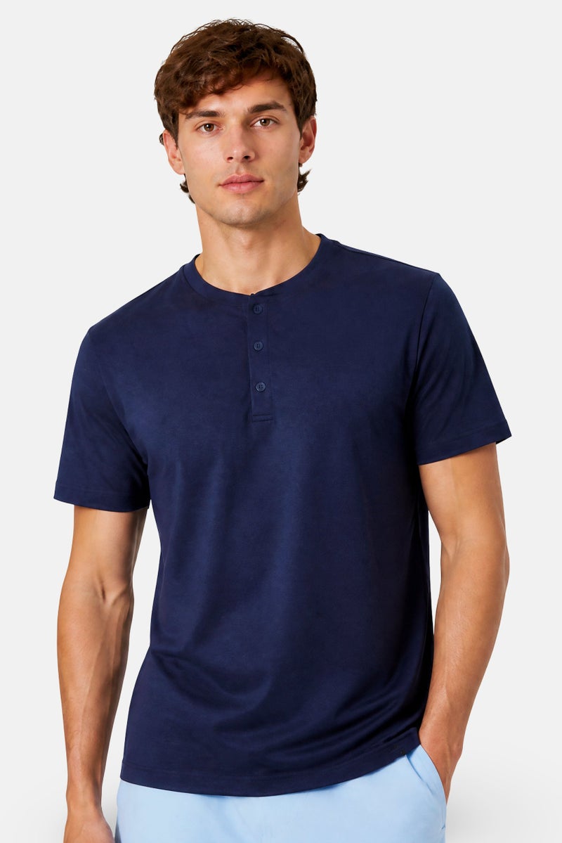 Gaiam Men Slim Fit Short Sleeve Training T-Shirt, Navy - Image 1