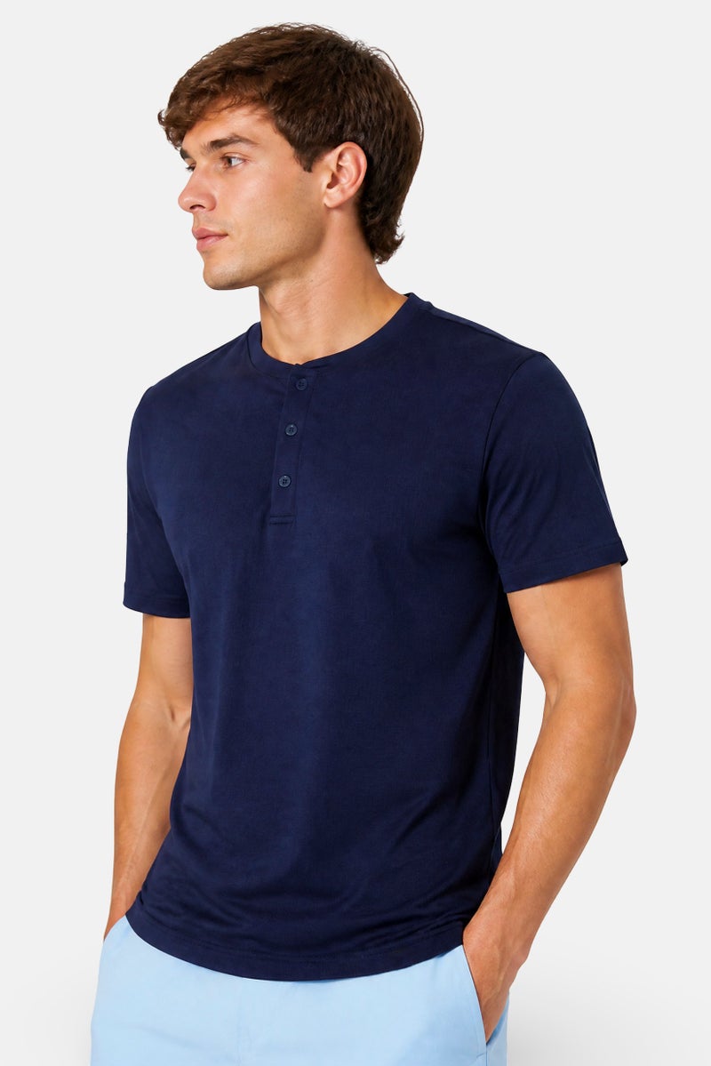 Gaiam Men Slim Fit Short Sleeve Training T-Shirt, Navy - Image 4