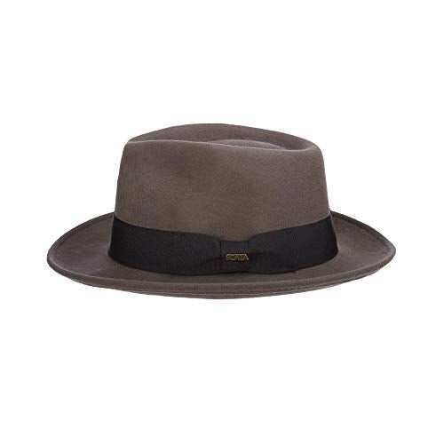 Scala Classico Men's Crushable Water Repelant Wool Felt Fedora Hat, Grey, X-Large - Image 1