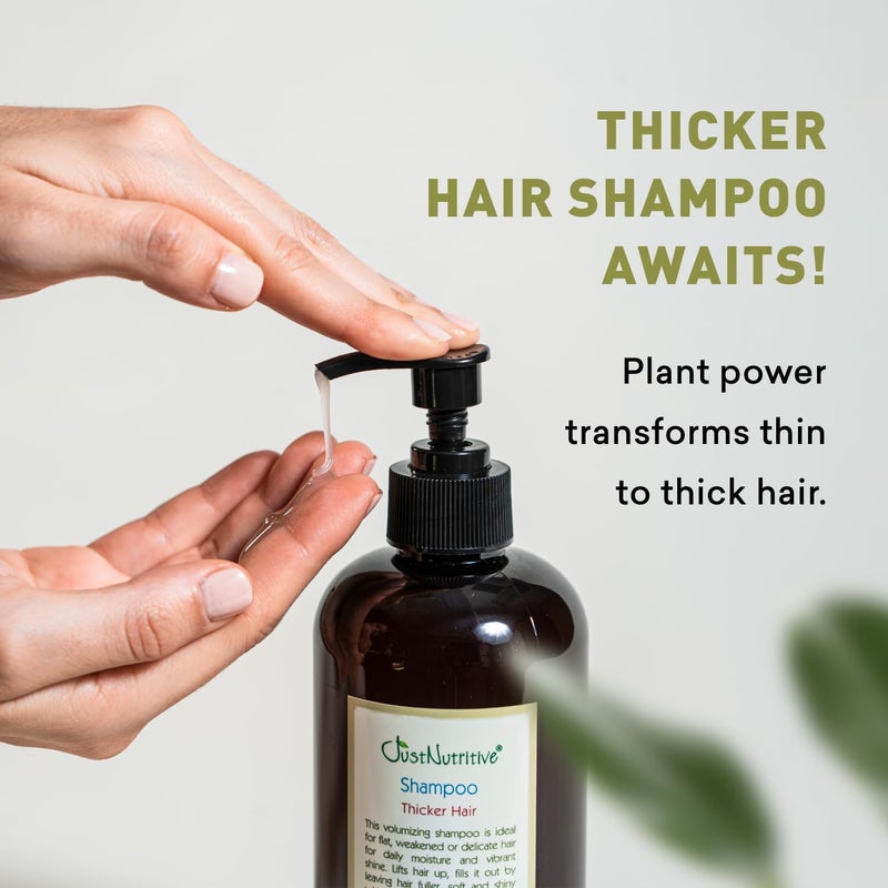 Just Nutritive Thicker Hair Shampoo - Volumizing Formula for Fuller, Healthier Hair - Image 3